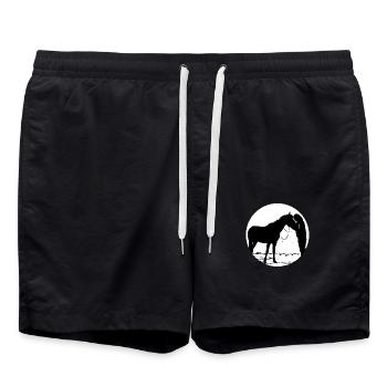 Pferd - Badeshorts - Schwarz - Vorne - AI Model Male 185 light (185cm)