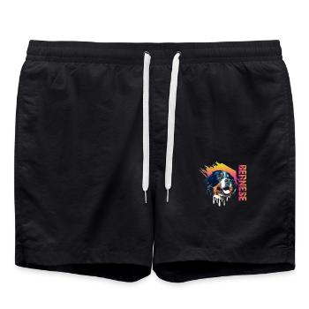 Berner Berghund - Badeshorts - Schwarz - Vorne - AI Model Male 185 light (185cm)