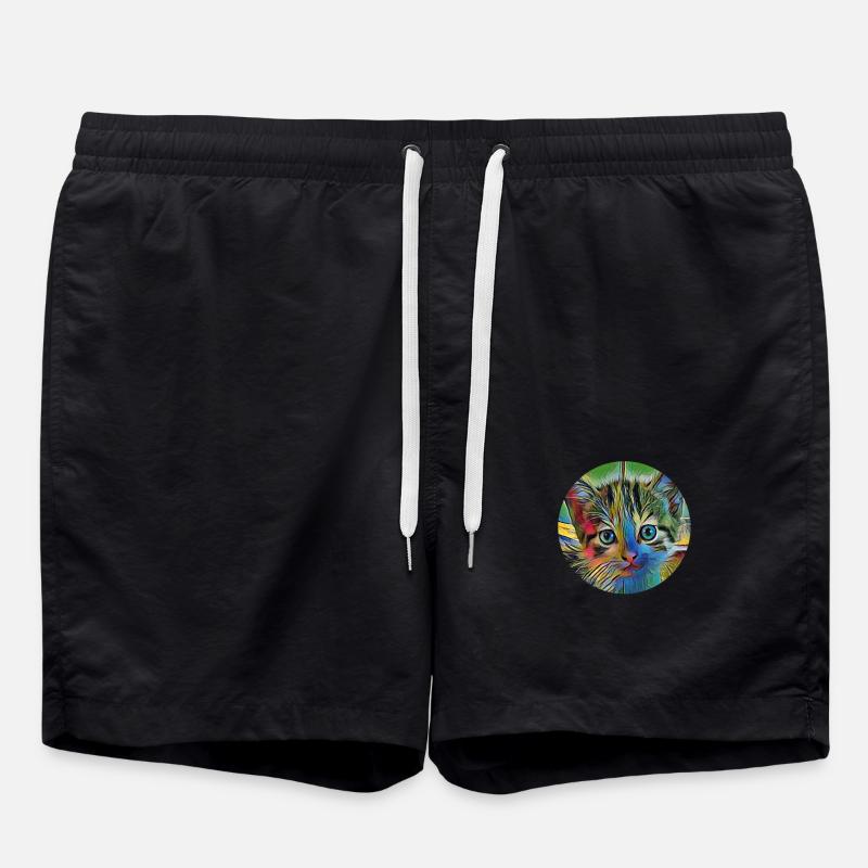 cat - Swim Trunks - black