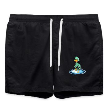 Canard drôle cool - Short de bain - noir - Devant - AI Model Male 185 light (185cm)
