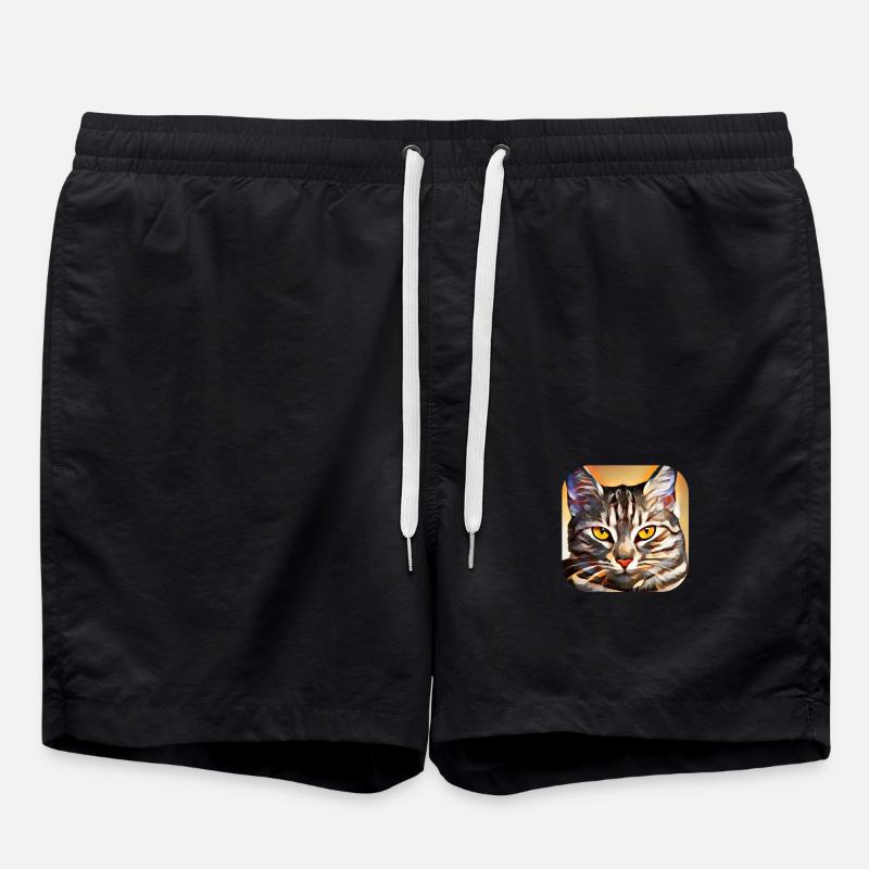 cat - Swim Trunks - black
