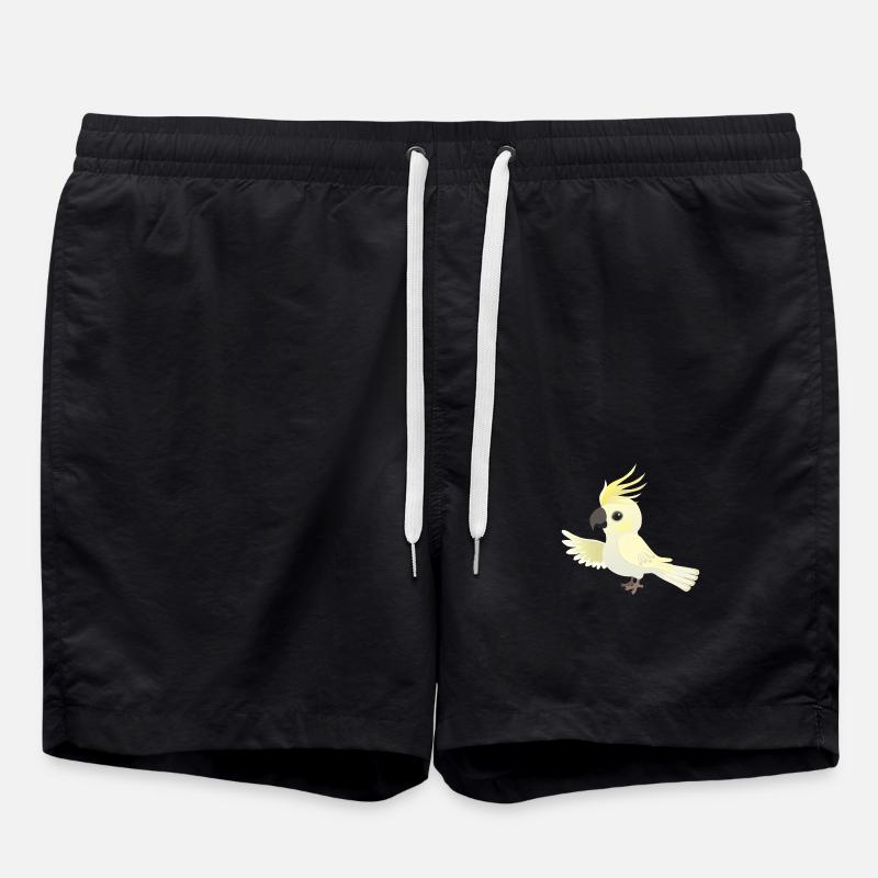 Lustige große gelb-crested Kakadu - Badeshorts - Schwarz