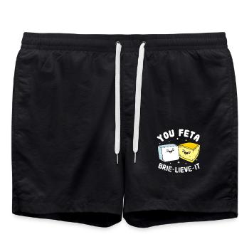 Fromage Feta fromage - Short de bain - noir - Devant - AI Model Male 185 light (185cm)