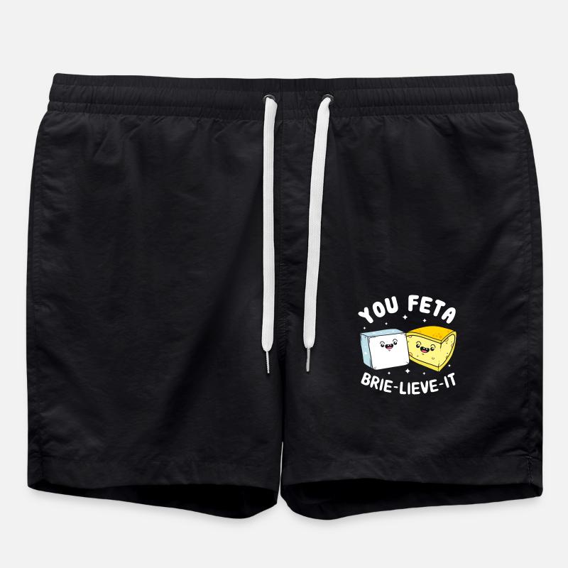 Käse Feta Käse - Badeshorts - Schwarz
