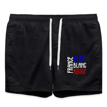 France bleu blanc rouge drapeau national - Short de bain - noir - Devant - AI Model Male 185 light (185cm)