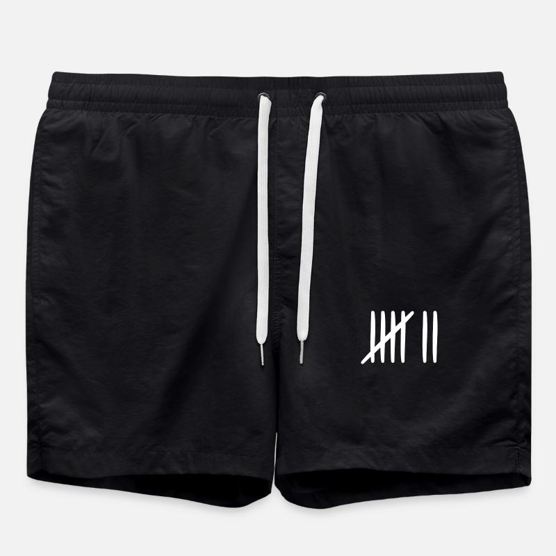 7 Geburtstag Strichliste - 7 Jahre alt - Badeshorts - Schwarz