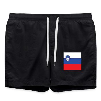 Drapeau slovène, cadeau slovène de fierté slovène - Short de bain - noir - Devant - AI Model Male 185 light (185cm)