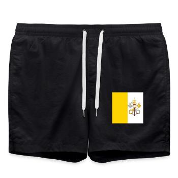 Drapeau de la Cité du Vatican, cadeau d’État papal catholique - Short de bain - noir - Devant - AI Model Male 185 light (185cm)