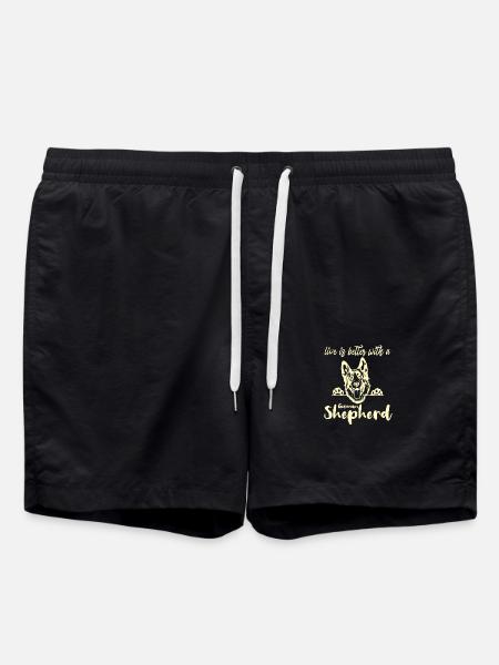 German Shepherd - Swim Trunks - black