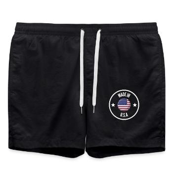 MADE IN USA White - Short de bain - noir - Devant - AI Model Male 185 light (185cm)