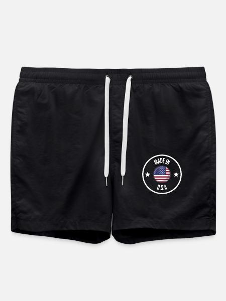 MADE IN USA White - Short de bain - noir