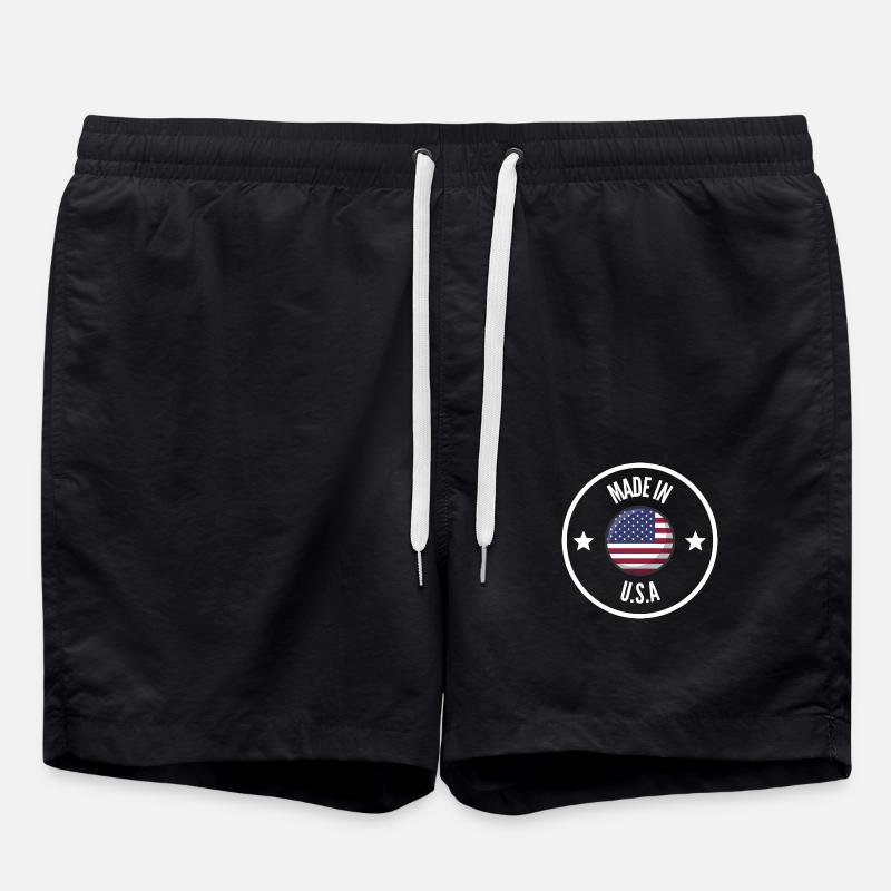 MADE IN USA White - Short de bain - noir
