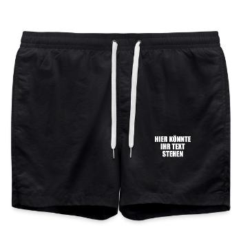 Hier könnte ihr Text Geschenk selber gestalten - Badeshorts - Schwarz - Vorne - AI Model Male 185 light (185cm)