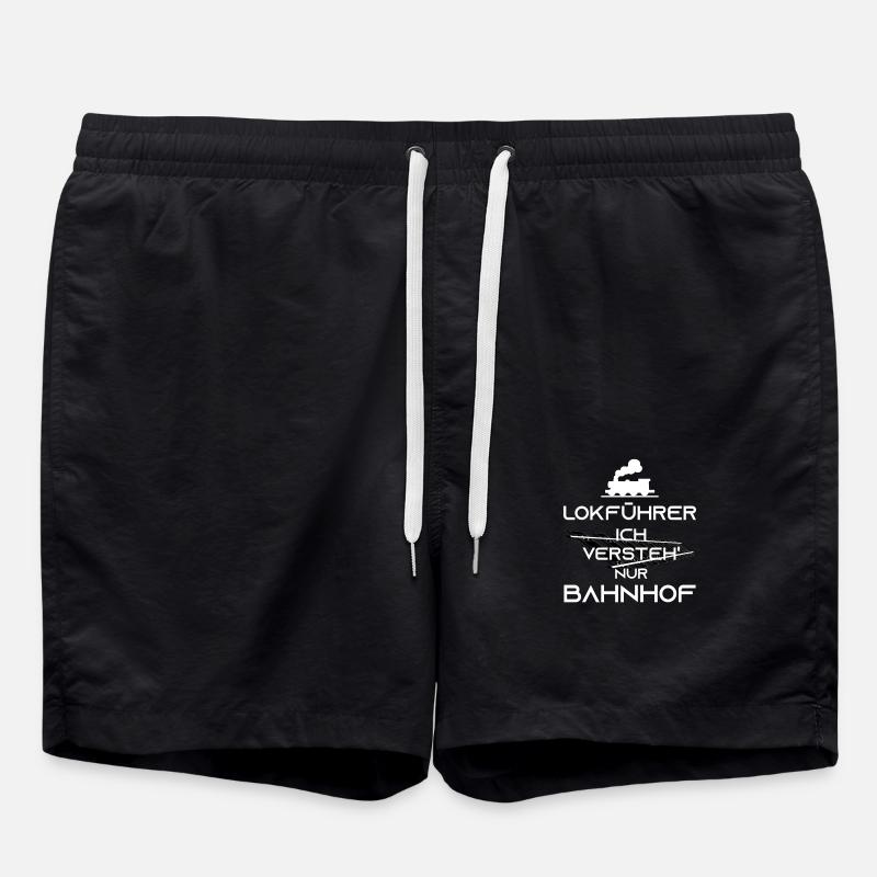 Zugführer Lokführer Spruch Geschenk - Badeshorts - Schwarz