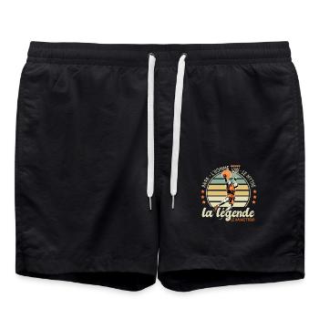 papa homme mythe légende basketteur papa basket - Short de bain - noir - Devant - AI Model Male 185 light (185cm)