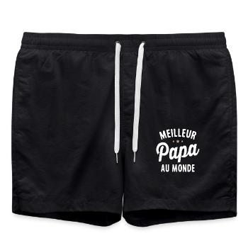 Meilleur Papa Au Monde Cadeau pour Papa - Short de bain - noir - Devant - AI Model Male 185 light (185cm)