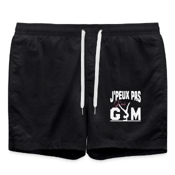 Gymnastique Cadeau Je Peux Pas J'ai Gym - Short de bain - noir - Devant - AI Model Male 185 light (185cm)