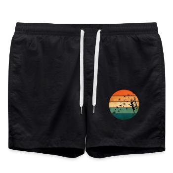 Schmetterlingdesign Pusteblumen Wiese Herzen Feen - Badeshorts - Schwarz - Vorne - AI Model Male 185 light (185cm)