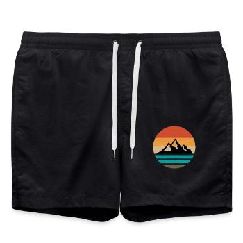 Hiking Mountaineering Mountains Mountain Hike Mountains - Swim Trunks - black - Front - AI Model Male 185 light (185cm)