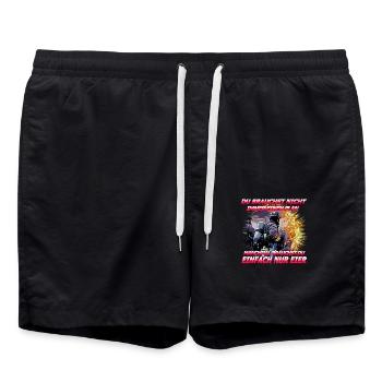 Feuerwehr - Badeshorts - Schwarz - Vorne - AI Model Male 185 light (185cm)