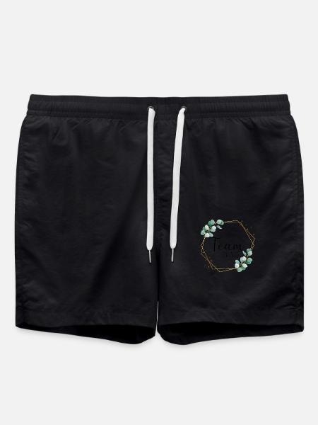 Eukalyptus Blätter - Team Braut - 11 - Badeshorts - Schwarz