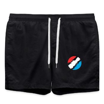 Luxembourg Colours Flag Flag - Swim Trunks - black - Front - AI Model Male 185 light (185cm)