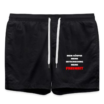 Mein Körper Meine Freiheit - Badeshorts - Schwarz - Vorne - AI Model Male 185 light (185cm)