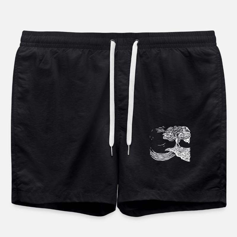 Tree in the sunset - Swim Trunks - black