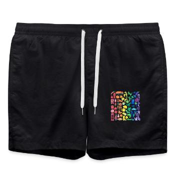 Petites pièces de dégradé arc-en-ciel - Short de bain - noir - Devant - AI Model Male 185 light (185cm)