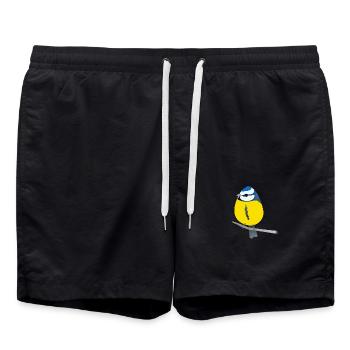 Cute blue - Swim Trunks - black - Front - AI Model Male 185 light (185cm)