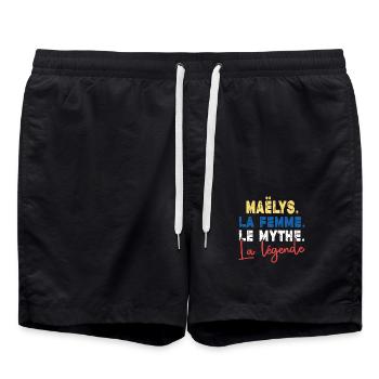 MAËLYS La Femme Le Mythe La Légende Cadeau Humour - Short de bain - noir - Devant - AI Model Male 185 light (185cm)