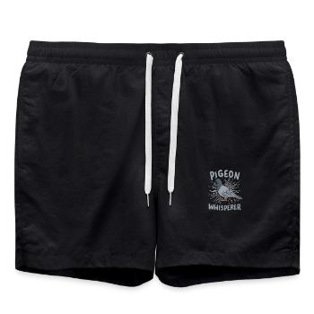 Taube Tauben Flüsterer - Badeshorts - Schwarz - Vorne - AI Model Male 185 light (185cm)