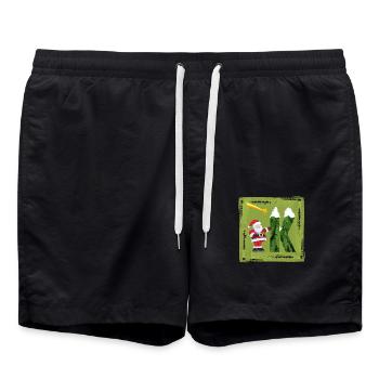 santa claus k - Swim Trunks - black - Front - AI Model Male 185 light (185cm)