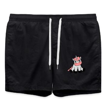 Sitzendes niedliches Einhorn - Badeshorts - Schwarz - Vorne - AI Model Male 185 light (185cm)