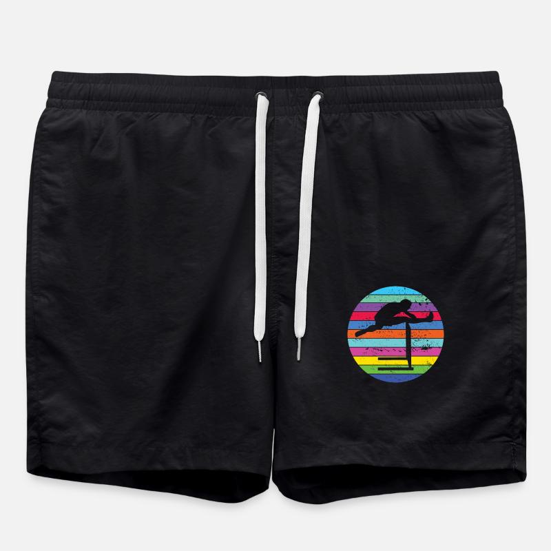 Hurdles Retro Hurdler Athlétisme - Short de bain - noir