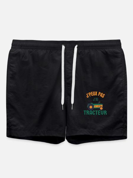 j'peux pas j'ai tracteur - Short de bain - noir