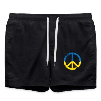 PAIX UKRAINE - STOP WAR - GRATUIT - Short de bain - noir - Devant - AI Model Male 185 light (185cm)