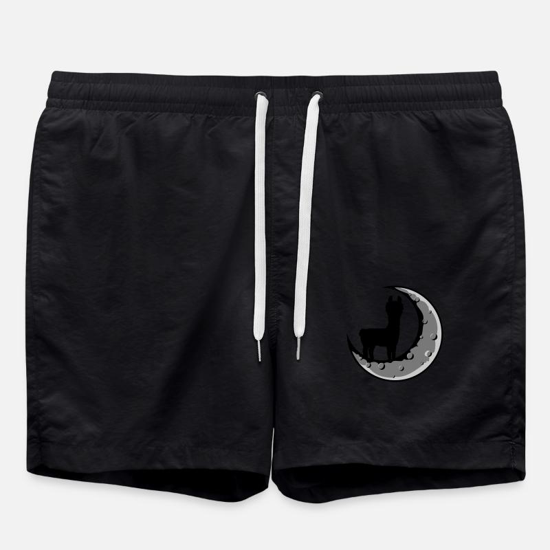 Moon Lama Silhouette - Swim Trunks - black