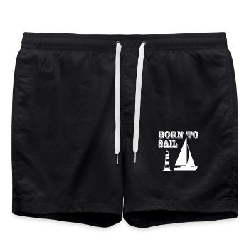 Voile - Short de bain - noir - Devant - AI Model Male 185 light (185cm)