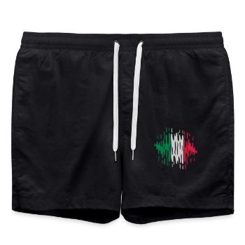 Italien Flagge Wellen - Badeshorts - Schwarz - Vorne - AI Model Male 185 light (185cm)