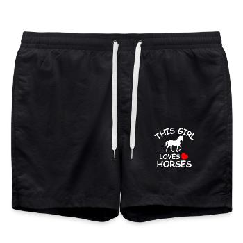 Pferd - Badeshorts - Schwarz - Vorne - AI Model Male 185 light (185cm)