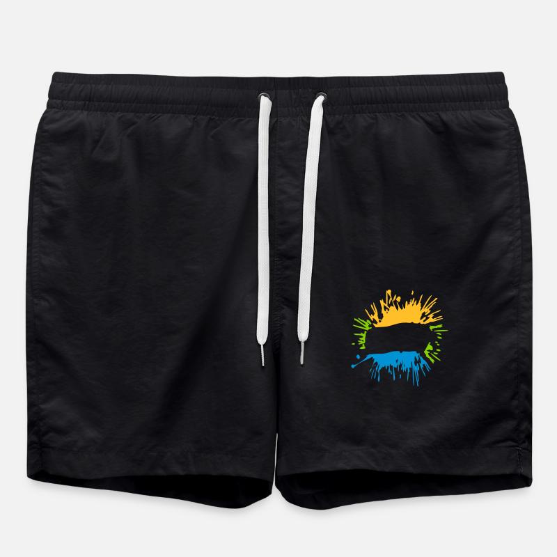 Klecks Text einfügen - Badeshorts - Schwarz