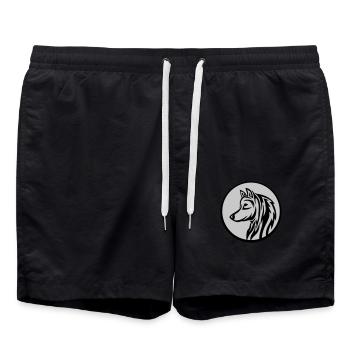 Round Wolf Tattoo - Swim Trunks - black - Front - AI Model Male 185 light (185cm)