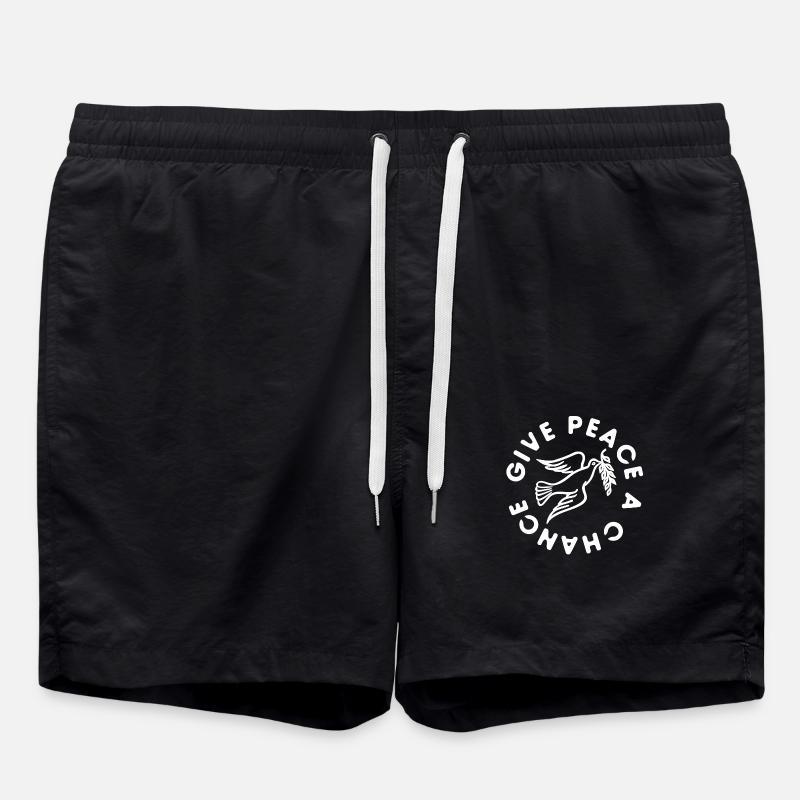 Give peace a chance - Swim Trunks - black