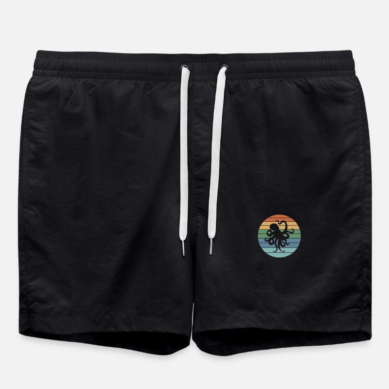 Octopus Retro - Swim Trunks - black