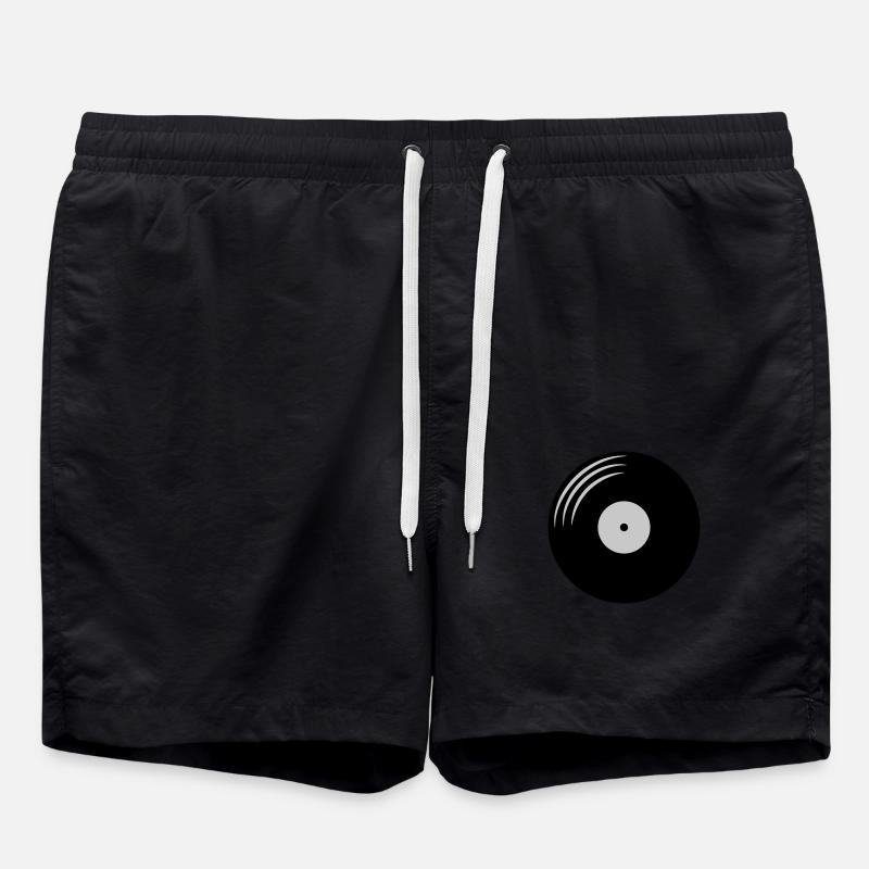 Disque vinyle rond - Short de bain - noir