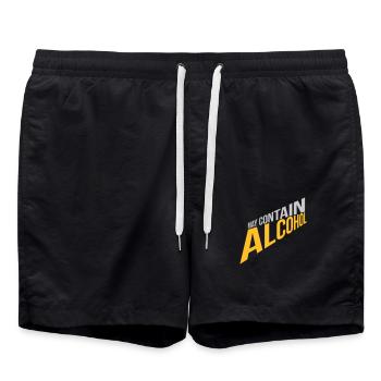 May contain alcohol Text - Swim Trunks - black - Front - AI Model Male 185 light (185cm)