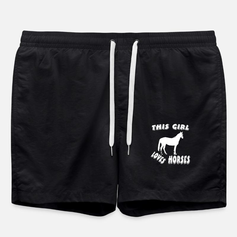 Pferd - Badeshorts - Schwarz