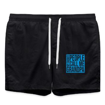 People Call Me Grandpa - Swim Trunks - black - Front - AI Model Male 185 light (185cm)