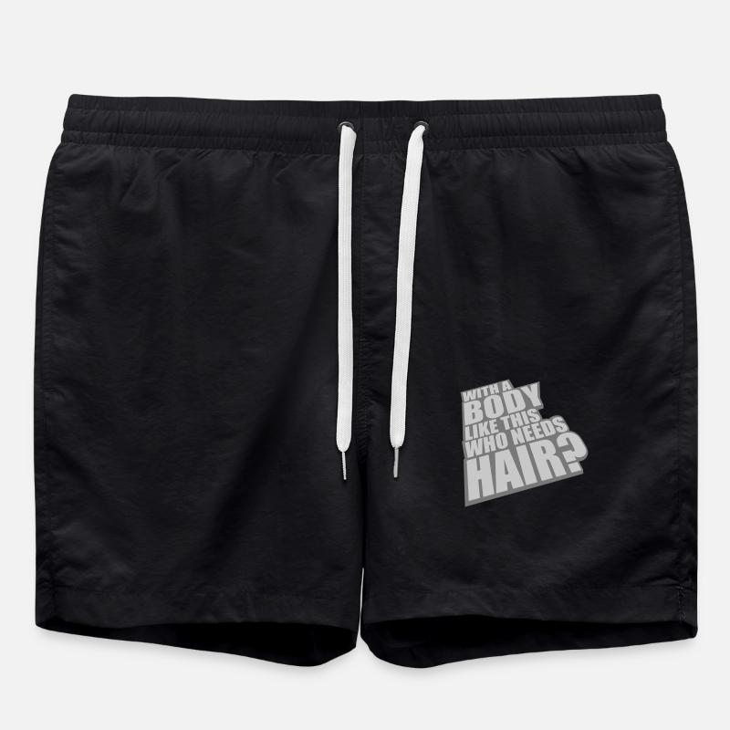 Who Needs Hair Saying - Swim Trunks - black